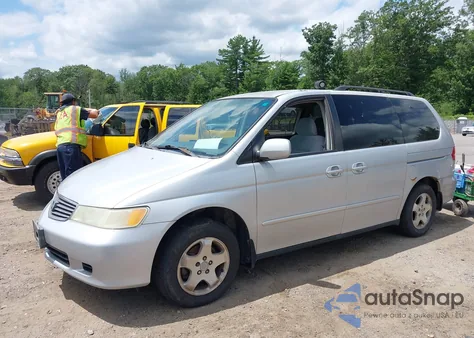 2001 Honda Odyssey Ex z USA, uszkodzony, nr VIN 2HKRL18631H563450